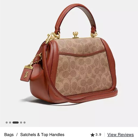 Coach Brown and Tan Satchel with Monogram Pattern - Picture 10 of 10